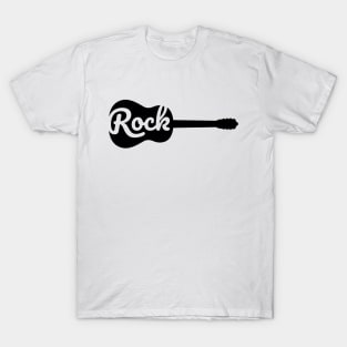 Minimalist Guitar Rock Print T-Shirt